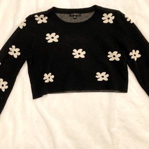 Cropped Flower Power Sweater